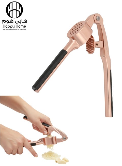 هراسة ثوم يدوية متعددة الاستخدامات من المعدن – أداة قوية لتحضير الثوم، الزنجبيل، المكسرات والأعشاب، متينة وسهلة الاستخدام والتنظيف، تصميم عملي ومريح للاستخدام اليومي في المطبخ